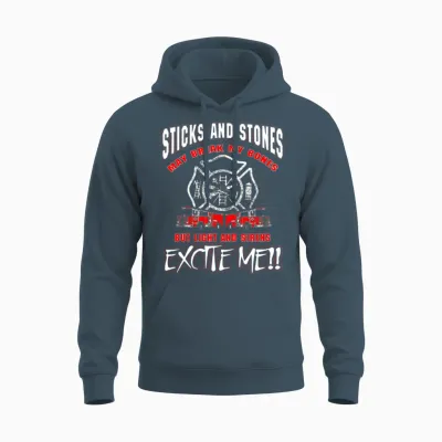 Sticks and Stones Firefighter T-Shirts Unisex Hoodie - Dark Heather