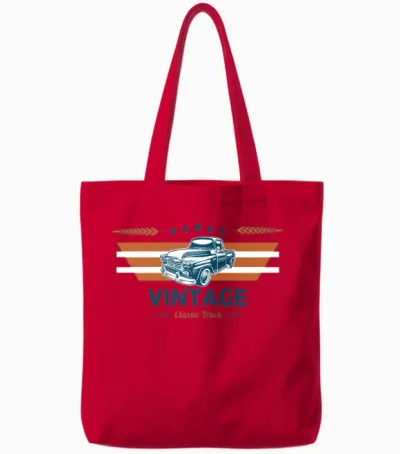 Vintage Classic Truck Community Tote Bags - Red