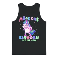 Funny Mythical Creatures, Dinosaurs, Funny Unicorn Unisex Tank Top - Black – 1