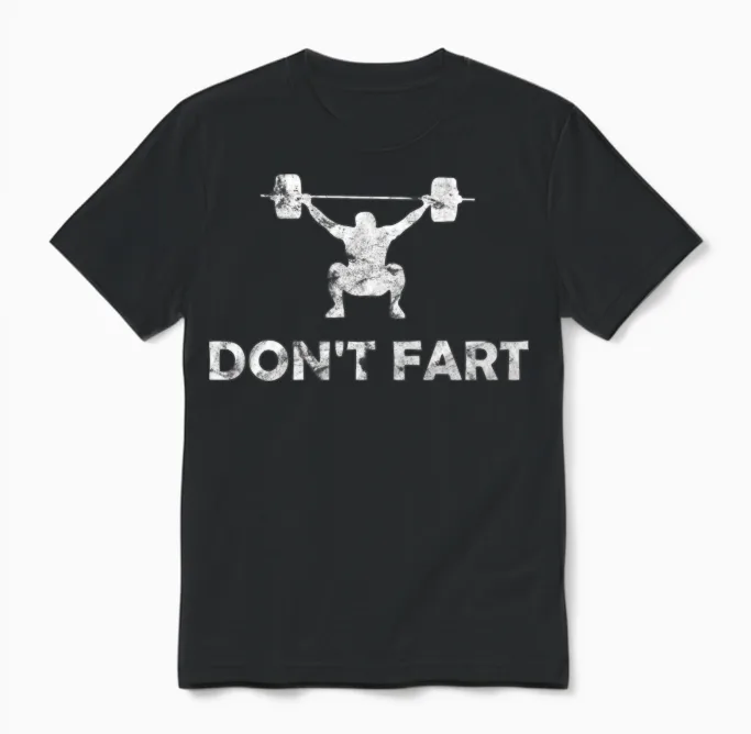 Don't Fart Funny Gym & Lifting Unisex T-Shirt in Black
