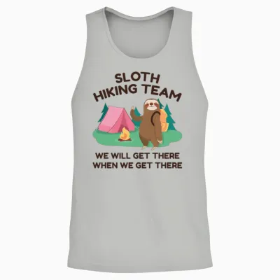 Sloth Hiking Team Unisex Tank Top - Ash