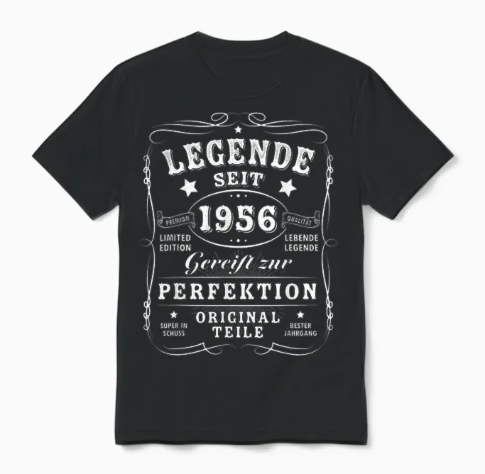 1956 Birthday Man 70th Decoration Funny 70s 70th Birthday Unisex T-Shirt in Black