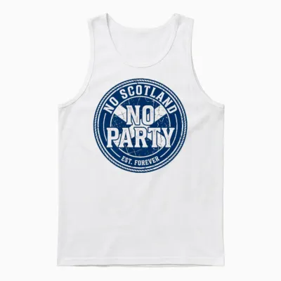No Scotland No Party Football Proud Scottish Fan Pub Unisex Tank Top - White