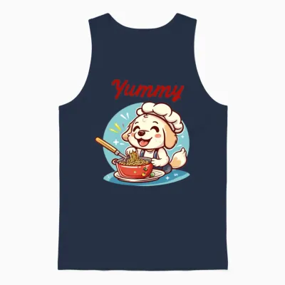 Cute Dog Unisex Tank Top - Navy