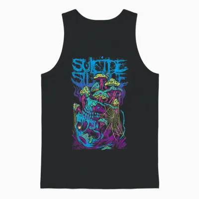 Suicide Silence - Offizielles Merchandise - Pilz T-Shirt Schwarz Unisex Erwachsene Klein Eu S Crew-Ausschnitt Kurzarm Klassisch Pull-On Polyester 100% Imported Unisex Tank Top - Black