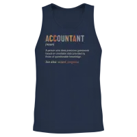 Accountant Definition Accounting Cpa Funny Unisex Tank Top - Navy – 2