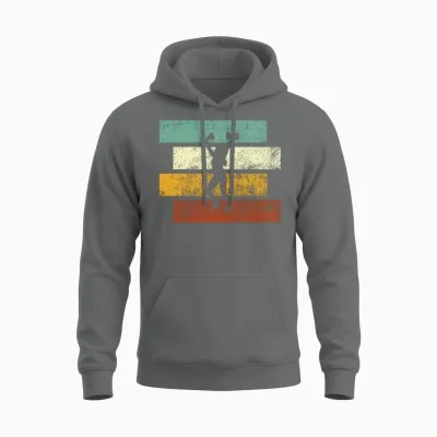Fitness Girl Retro Unisex Hoodie - Graphite Heather