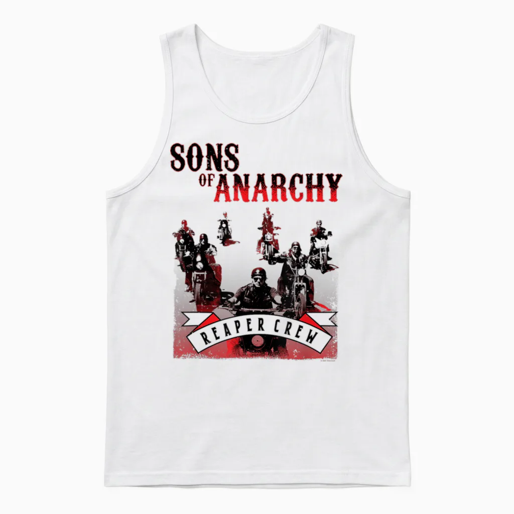 Sons of Anarchy Black and Red Unisex Tank Top in White
