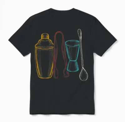 Bartender Mixologist Retro Unisex T-Shirt - Black