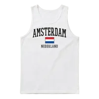 Amsterdam Netherlands Unisex Tank Top - White – 1