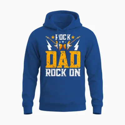 Rock Dad Rock on - Funny Rock Guitar Musician Dad Unisex Hoodie - Royal