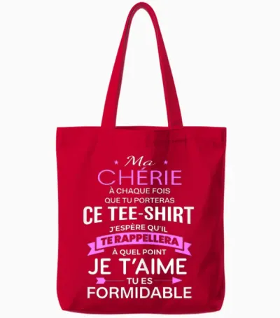 My Darling I Love You Are Great Gift Couple in Love T-Shirt, Black Tote Bags - Red