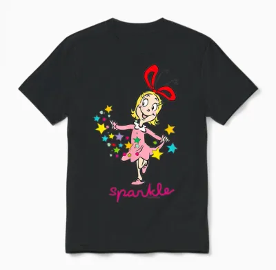 Grinch Cindy Lou Who Sparkle Officially Licensed Unisex T-Shirt - Black