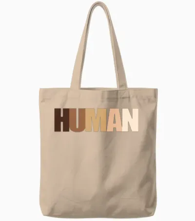 Human Anti Racist Tote Bags - Natural