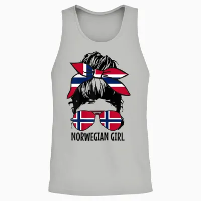 Norwegen Mädchen Norwegische Flagge Pride Norge Souvenir Unisex Tank Top - Ash