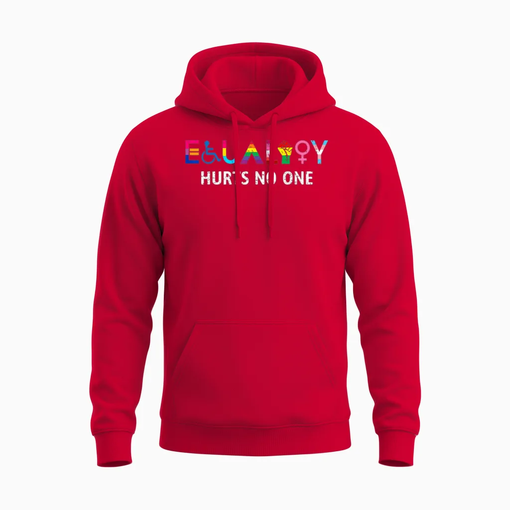 Lgbt Equality Hurts No One Pride Human Rights Men Women Kids T-Shirt, Black Unisex Hoodie in Red