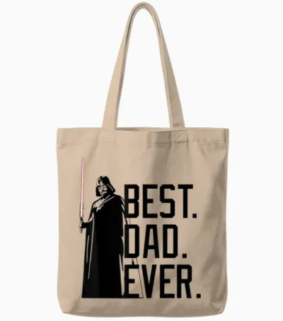 Star Wars Darth Vader Best Dad T-Shirt, White, S Tote Bags - Natural