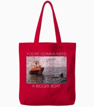 Jaws Screen Grab You're Gonna Need a Bigger Boat Tote Bags - Red