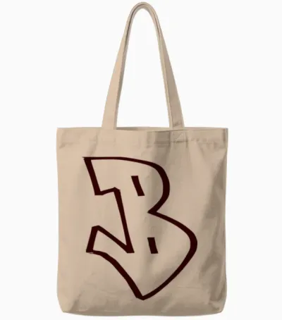 B Graffiti Bubble Letter Tote Bags - Natural