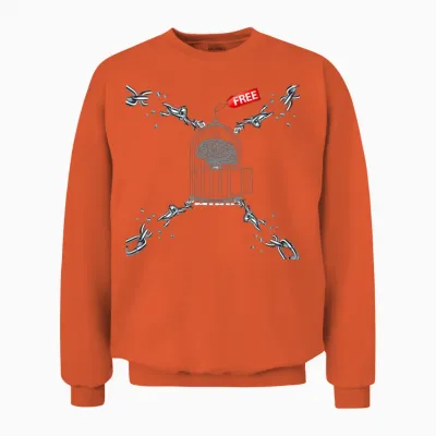Brain Unisex Sweatshirt - Orange