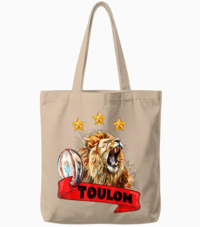 Rugby Toulon Triple Champion Lion Supporter Var Man Child T-Shirt, Black, S Tote Bags - Natural