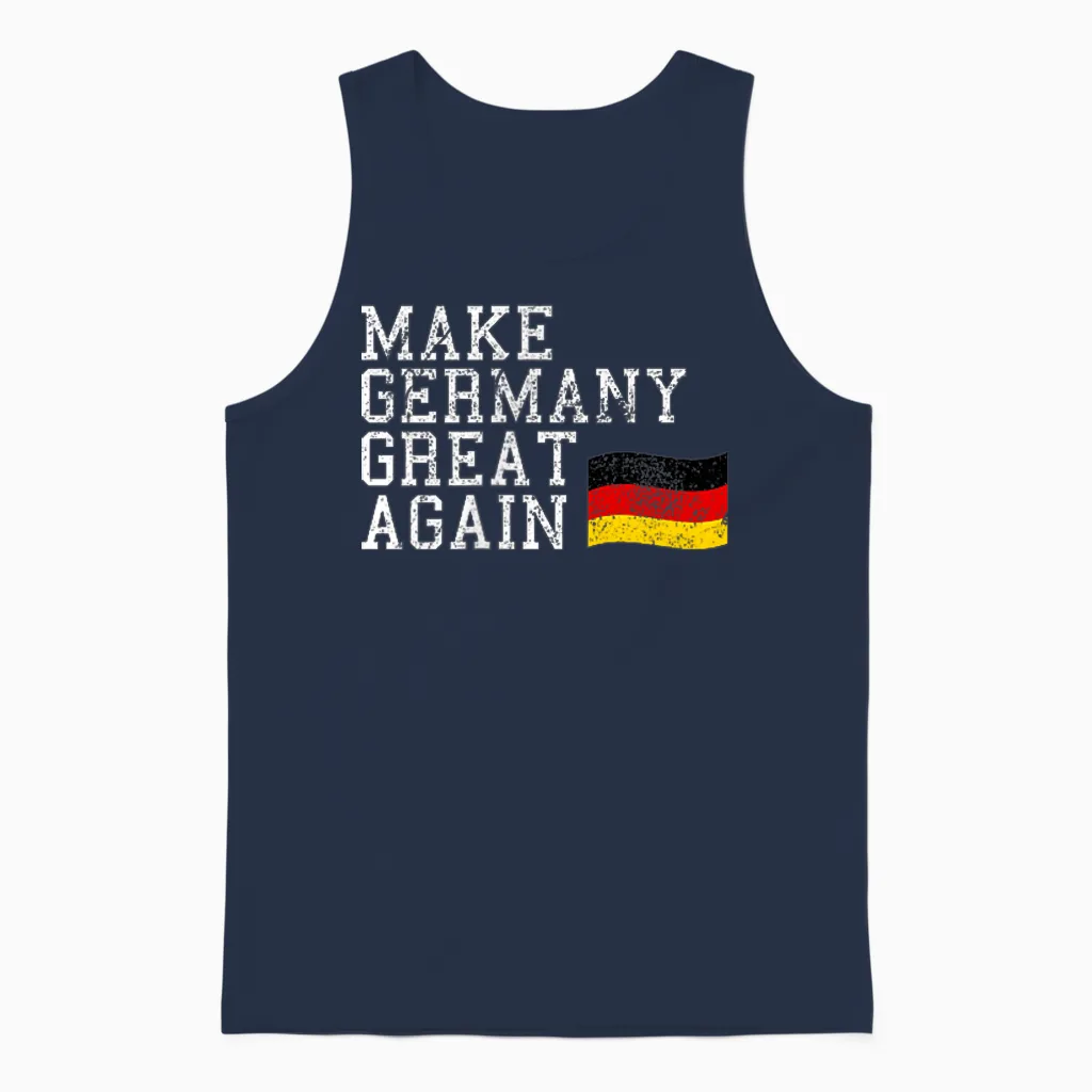 Vintage Make Germany Great Again Deutschland Heimat Geschenk Unisex Tank Top in Navy