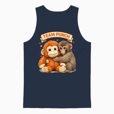 Cute Monkey Punch Panchi Kun Japan Baby Monkey Team Punch Unisex Tank Top - Navy