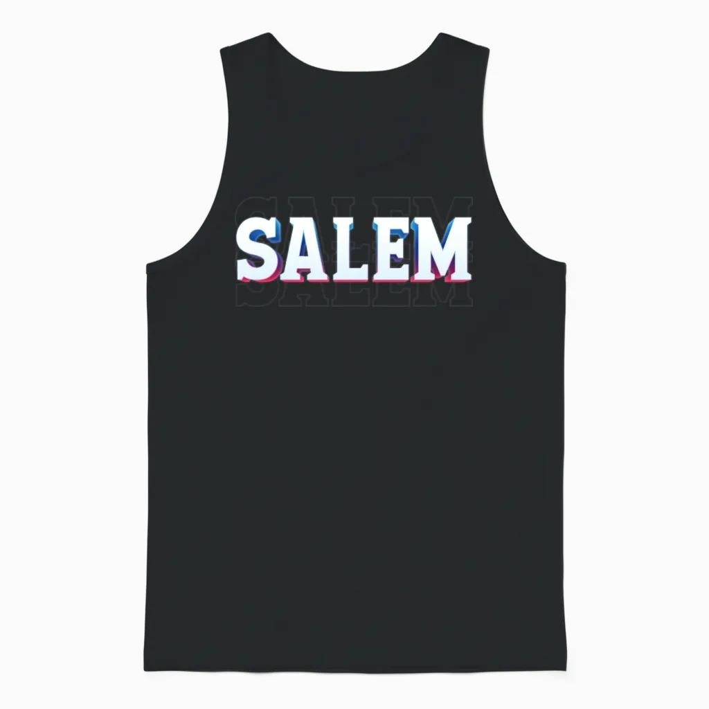 Retro - Salem Unisex Tank Top in Black