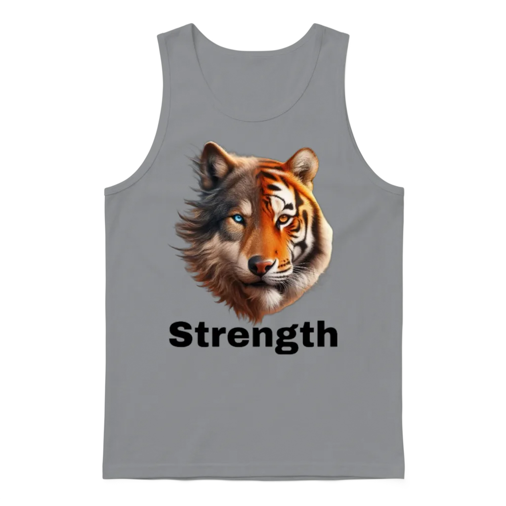 Tiger/wolf Strength โ Wildlife Gift Unisex Tank Top - Sport Grey
