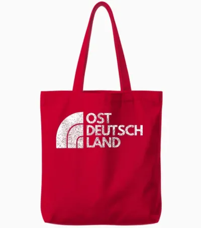 Vintage T-Shirt East Germany the East Gift Idea, Black Tote Bags - Red