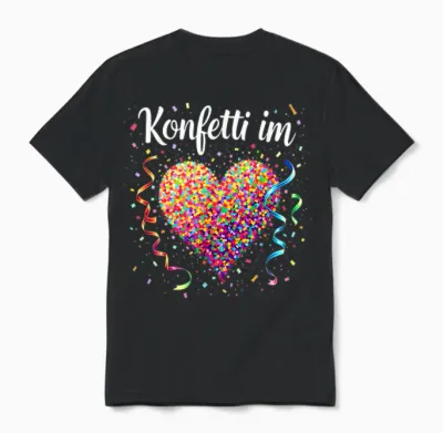 Confetti in the Heart Carnival T-Shirt, Black Unisex T-Shirt - Black
