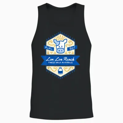Zelda Lon Lon Ranch Finest Milk in Hyrule T-Shirt Small Unisex Tank Top - Black