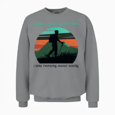 Thinking About Hiking - Hiking Unisex Sweatshirt - Sport Grey