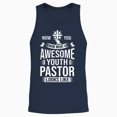 Youth Pastor Church Minister Clergy Christian Unisex Tank Top - Navy