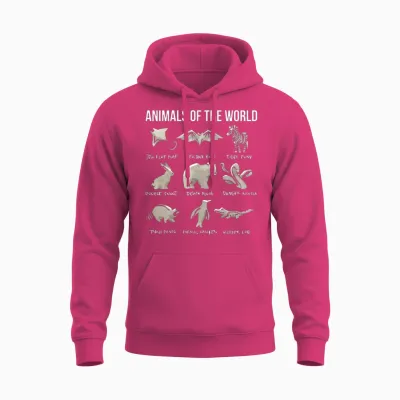 Animals of the World Funny Vintage Humor Unisex Hoodie - Heliconia