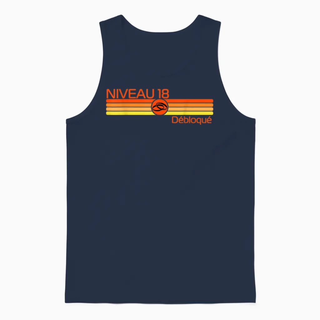 Cadeau 18 Ans De Mariage – Noces De Turquoise Unisex Tank Top in Navy