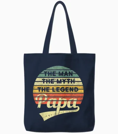 Vatertag Retro - the Man the Myth the Legend Papa Tote Bags - Navy