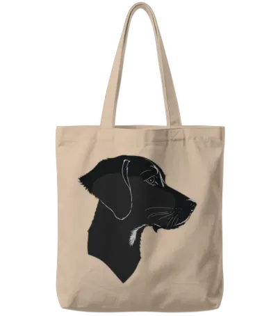 Black Dog Tote Bags - Natural