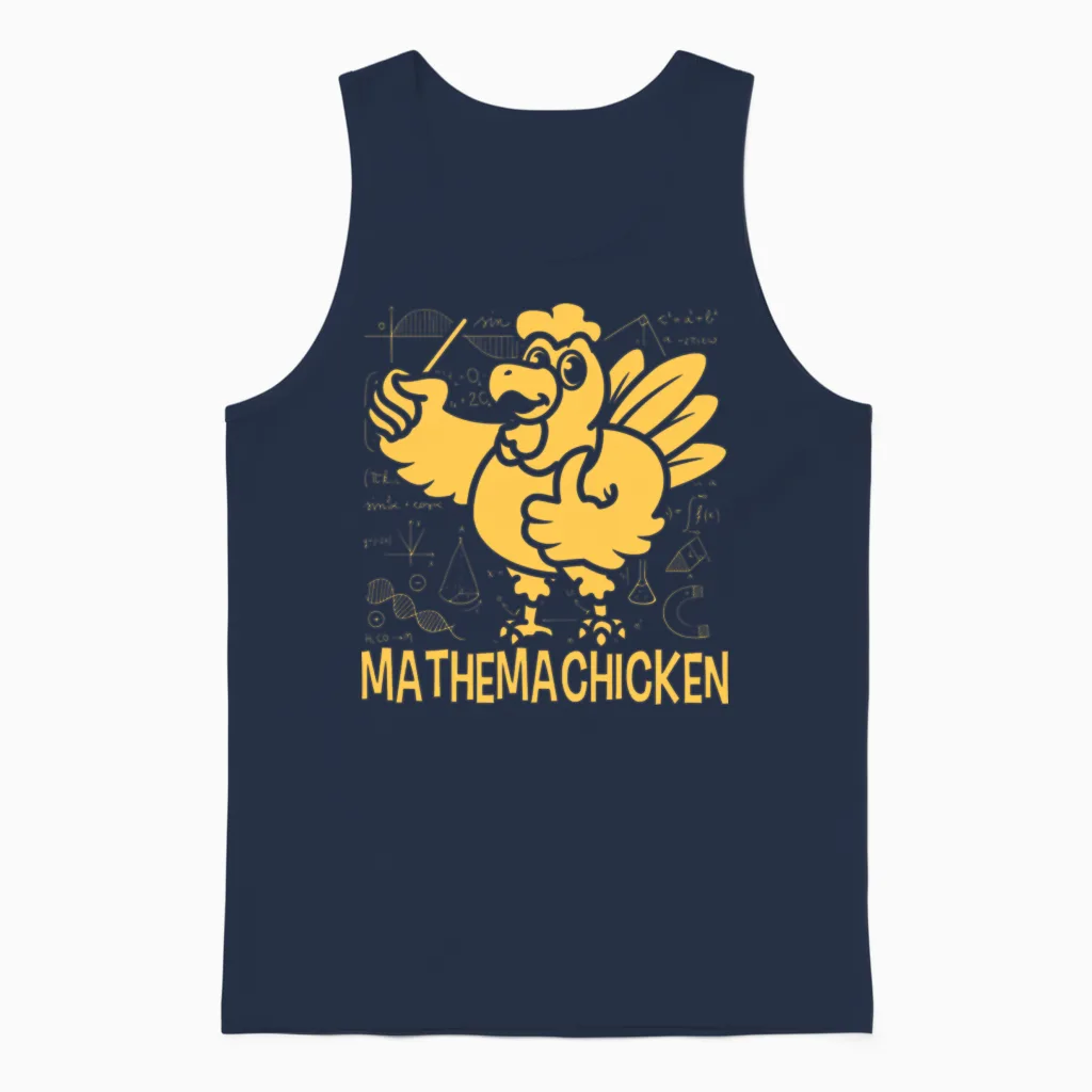 Mathemachicken Funny Math Unisex Tank Top in Navy