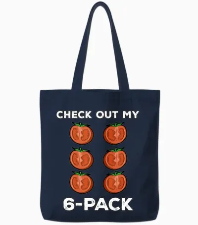 Funny Tomato Outfit Tote Bags - Navy