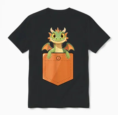 Drache in Einer Tasche, Süßer Baby-Drache Unisex T-Shirt - Black