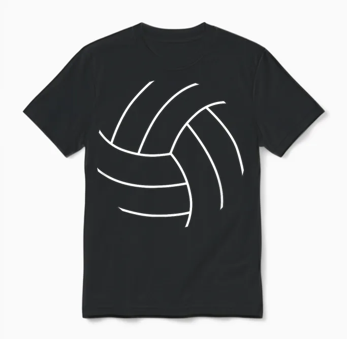 Plain Volleyball Seams Volleyball Player Unisex T-Shirt in Black