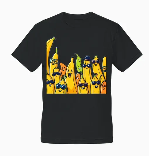 Funny Fruits Bananas Unisex T-Shirt - Black