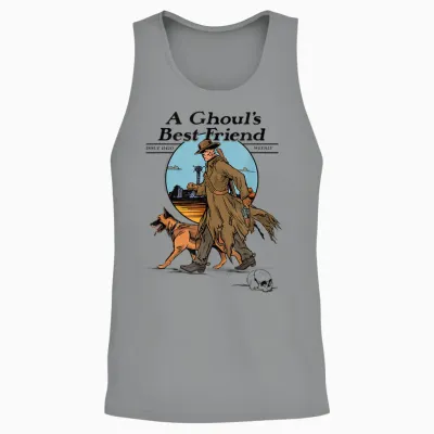 Fallout a Ghoul's Best Friend Illustrated Magazine Cover Tv Unisex Tank Top - Sport Grey