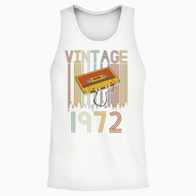Vintage 1972 Retro Unisex Tank Top - White
