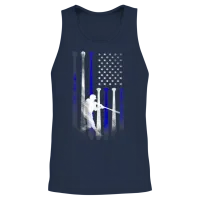 Baseball American Flag Player Flag Dad Mom Kid Unisex Tank Top - Navy – 2