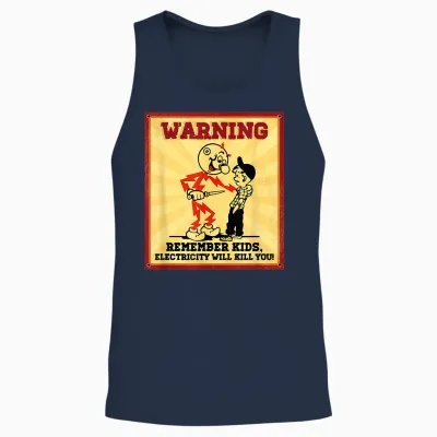 Funny Electrician Remember Kids Electricity Will Kill You Unisex Tank Top - Navy