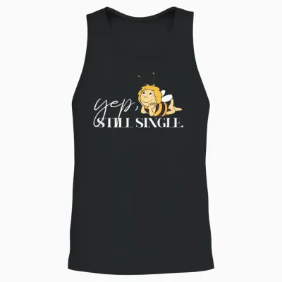 Maya the Bee Yeah Still Single Unisex Tank Top - Black