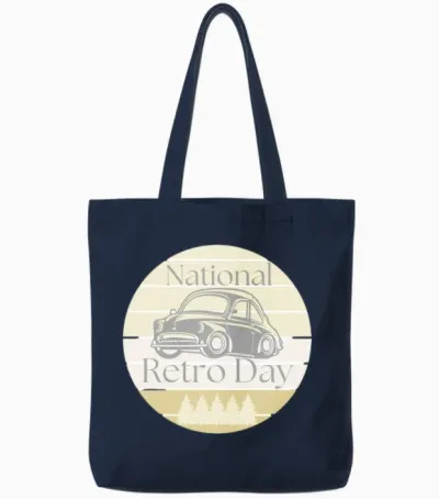 National Retro Day Tote Bags - Navy