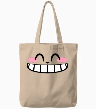 Kawaii Wide Smile | Kate 2021 Tote Bags - Natural